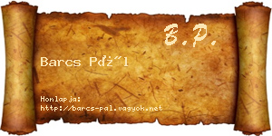 Barcs Pál névjegykártya